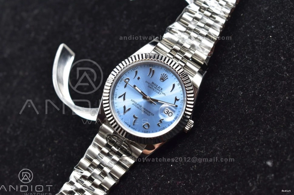 Jubilee 904L DIWF Steel Marker 1:1 SA3235 Bracelet Edition Arabic 126334 Dial DateJust Ice Best Blue 41 on 0328